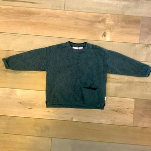Zara gray sweater with small front pocket | 9-12 months |